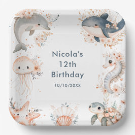 Plato De Papel Under The Sea Animals Birthday Party