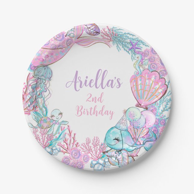 Plato De Papel Under the Sea Animals Custom Paper Plates (Anverso)