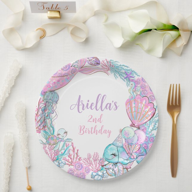 Plato De Papel Under the Sea Animals Custom Paper Plates (Boda)