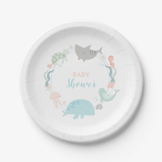 Plato De Papel Under the Sea Baby Shower (Anverso)