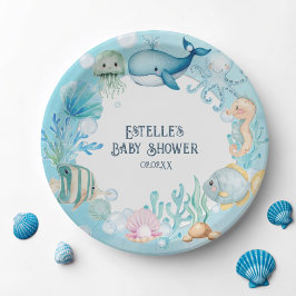 Plato De Papel Under the Sea Baby Shower