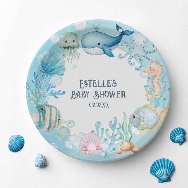Plato De Papel Under the Sea Baby Shower (Subido por el creador)