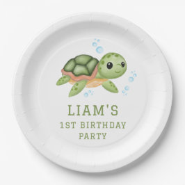 Plato De Papel Under the sea first birthday Paper