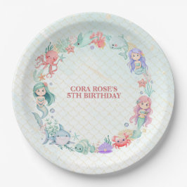 Plato De Papel Under The Sea Mermaid Girls Birthday