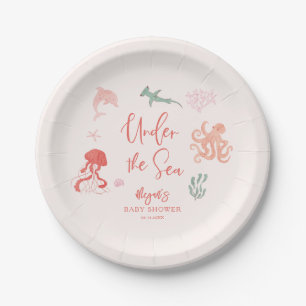 Plato De Papel Under the Sea Pink Baby Shower