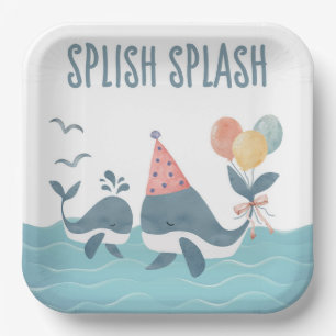 Plato De Papel Under the Sea Whale Beach Baby Shower