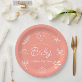 Plato De Papel Under the Sea You Soon Pink Girl Baby Shower