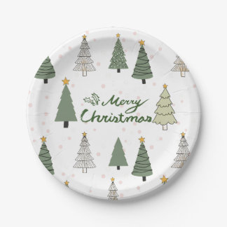 Plato De Papel Under the Snowy Trees – Christmas