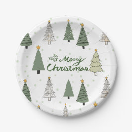 Plato De Papel Under the Snowy Trees – Christmas