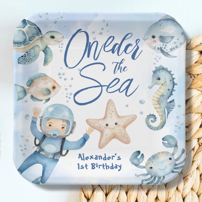 Plato De Papel ¡ÚNICAMENTE Al Mar! Niño 1 cumpleaños (Subido por el creador)