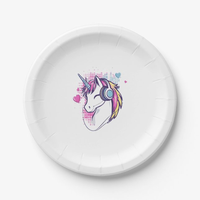 Plato De Papel Unicorn Gamer Girl (1) (Anverso)