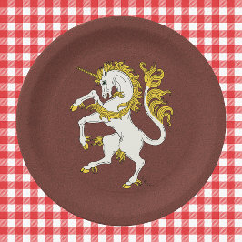 Plato De Papel Unicorn Rampant