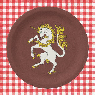 Plato De Papel Unicorn Rampant