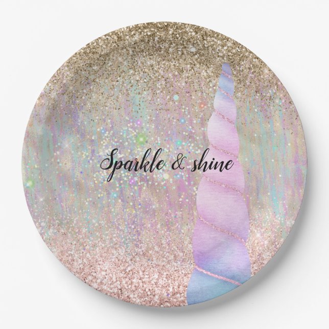 Plato De Papel Unicorn Sparkle (Anverso)