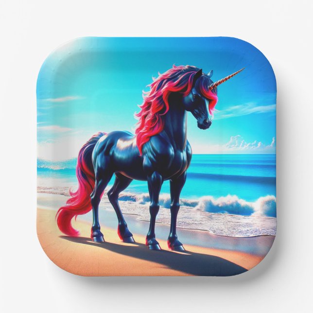 Plato De Papel Unicornio (Anverso)