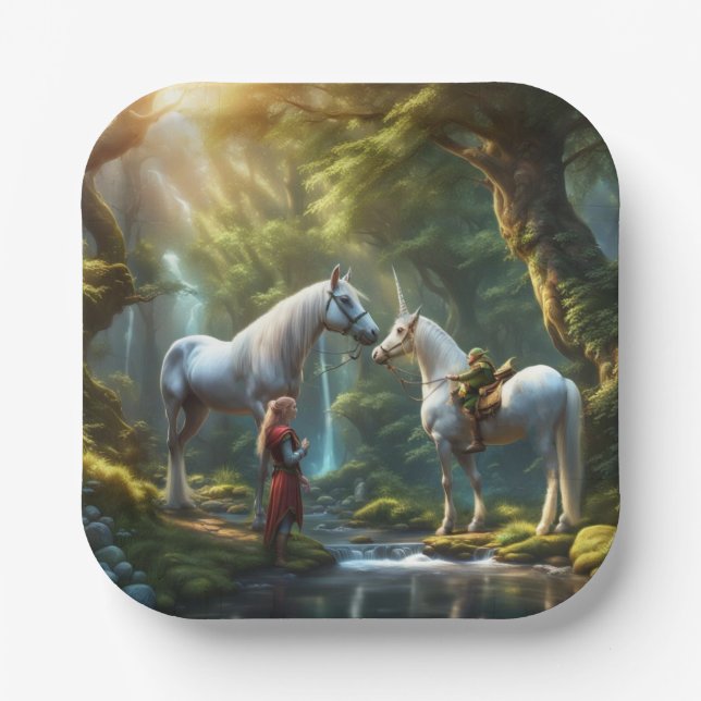 Plato De Papel Unicornio (Anverso)