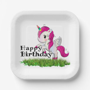 Plato De Papel Unicornio