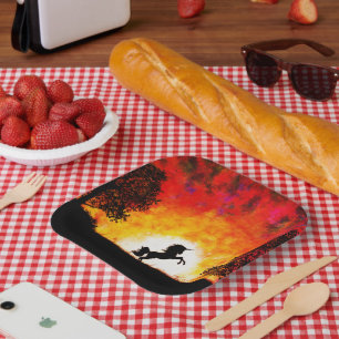 Plato De Papel Unicornio