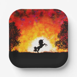 Plato De Papel Unicornio