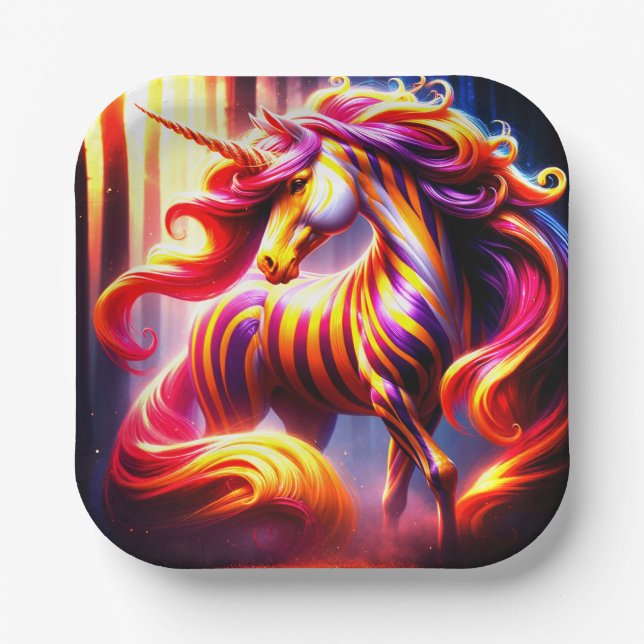 Plato De Papel Unicornio (Anverso)