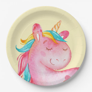 Plato De Papel Unicornio