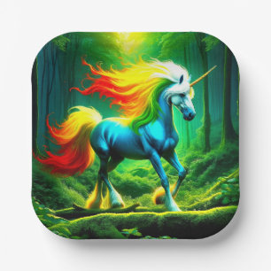Plato De Papel Unicornio