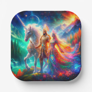Plato De Papel Unicornio