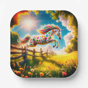 Plato De Papel Unicornio