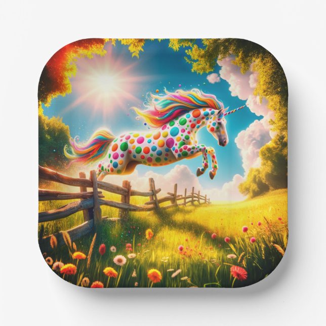 Plato De Papel Unicornio (Anverso)