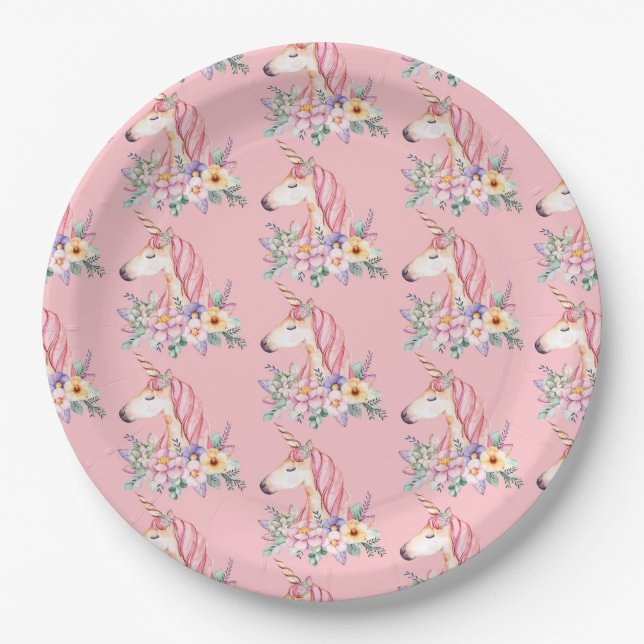 Plato De Papel Unicornio (Anverso)