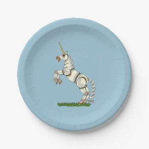Plato De Papel Unicornio mecánico