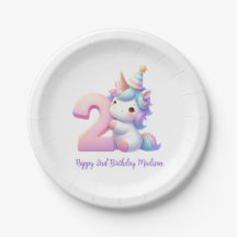 Unicornio Personalizado Cumpleaños Segunda Niña