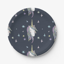 Plato De Papel Unicornio Uno