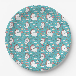 Plato De Papel Unicornios