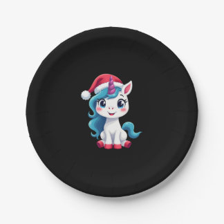 Plato De Papel Unicorns Christmas_Santa Claus Unicorn Tank Top (1