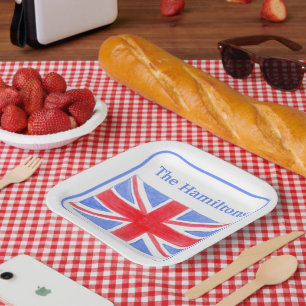 Plato De Papel Union Jack Bandera Británica Britannia