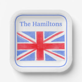 Plato De Papel Union Jack Bandera Británica Britannia