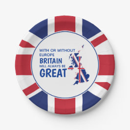Plato De Papel UNION JACK Brexit Gran Bretaña siempre