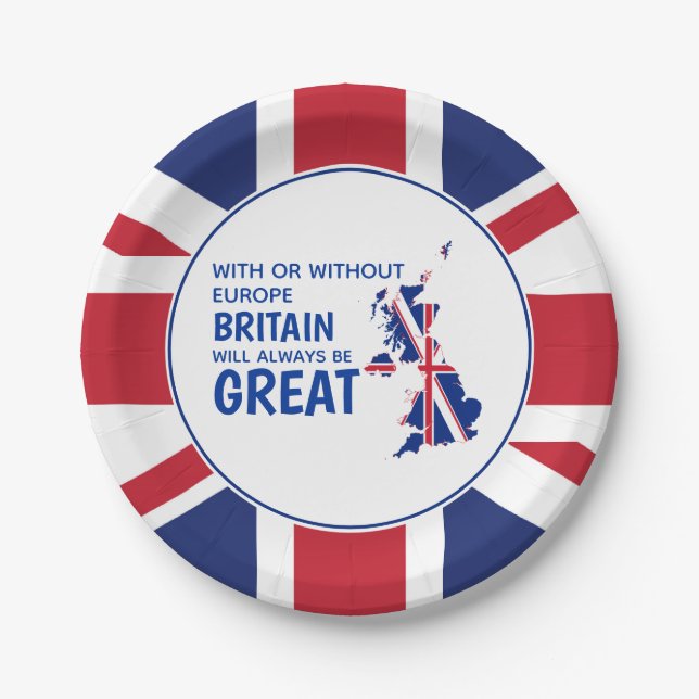 Plato De Papel UNION JACK Brexit Gran Bretaña siempre (Anverso)