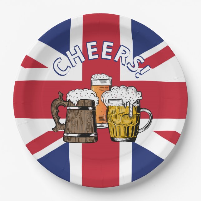 Plato De Papel UNION JACK Great British Beer (Anverso)