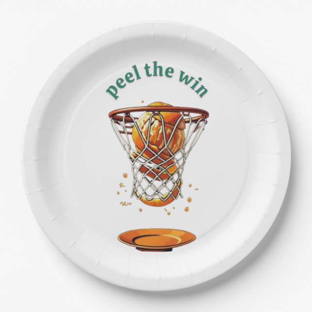 Plato De Papel Unique basketball lover gifts peel the win (Anverso)