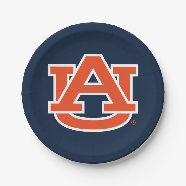 Plato De Papel Universidad Auburn | Logo de Auburn UA (Anverso)