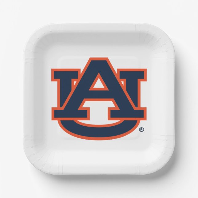 Plato De Papel Universidad Auburn | Logo de Auburn UA (Anverso)