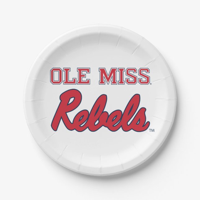 Plato De Papel Universidad de Misisipi | Ole Miss Rebels (Anverso)