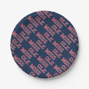 Plato De Papel Universidad de Misisipi Ole Miss Wordmark