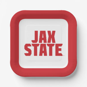 Plato De Papel Universidad Estatal de Jacksonville JAX STATE Rojo