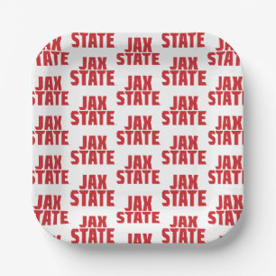 Plato De Papel Universidad Estatal de Jacksonville JAX STATE Rojo
