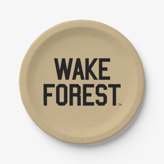 Plato De Papel Universidad Wake Forest | Bosque Wake (Anverso)