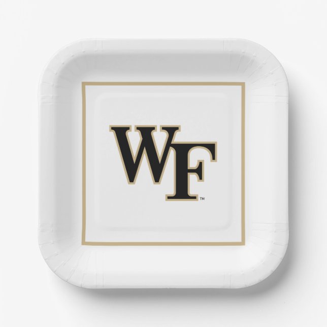 Plato De Papel Universidad Wake Forest | WF (Anverso)