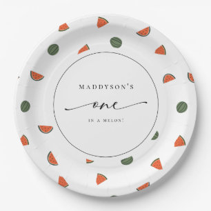 Plato De Papel Uno en un Melón Primer Cumpleaños